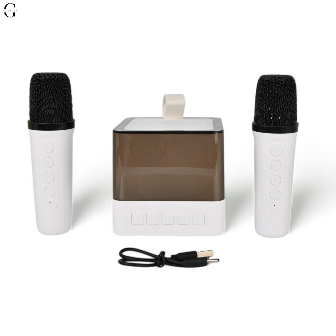 Караоке-система MusicHi K18 с 2 микрофонами и LED-подсветкой с голосовым реагированием